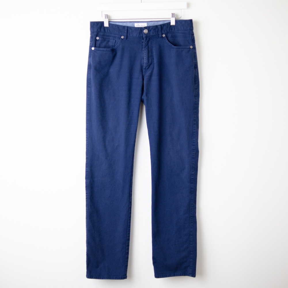 Peter Millar Crown Vintage Canvas Pants Men 32 Blue 5-Pocket Stretch MF18B86